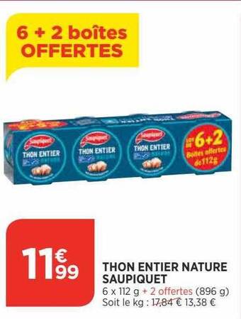 Bi1 Thon entier nature saupiquet offre
