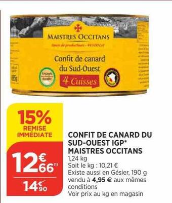 Bi1 Confit de canard du sud-ouest igp maistres occitans offre