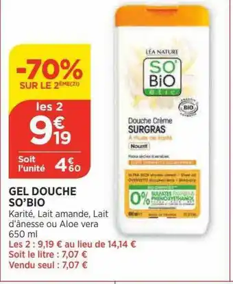 Bi1 Gel douche so'bio offre