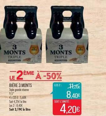 Match Bière 3 monts offre