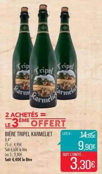 Match Bière tripel karmeliet offre
