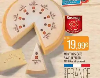 Match Mont des cats saveur en or offre