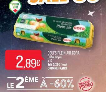 Match Oeufs plein air cora offre
