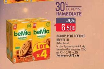 Match Biscuits petit déjeuner belvita lu offre