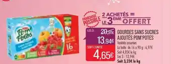 Match Gourdes sans sucres ajoutés pom'potes offre