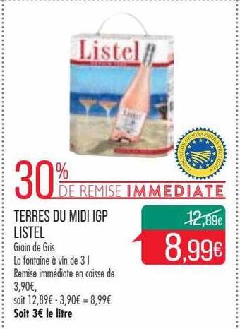 Match Terres du midi igp listel offre