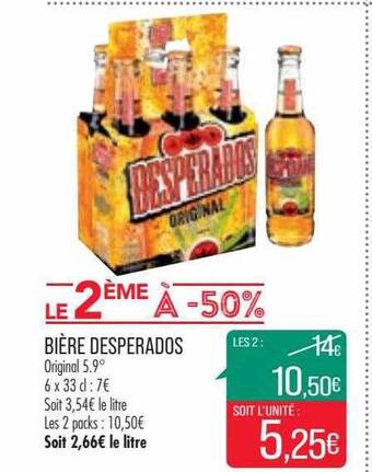 Match Bière desperados offre