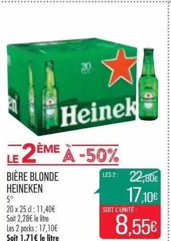 Match Bière blonde heineken offre