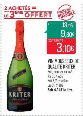 Match Vin mousseux de qualité kriter offre