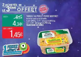 Match Taboulé au poulet pierre martinet offre