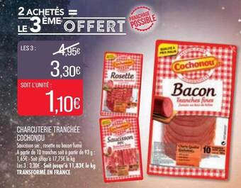 Match Charcuterie tranchée cochonou offre
