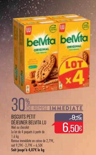 Match Biscuits petit déjeuner belvita lu offre