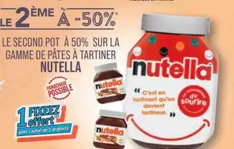 Match La gamme des pâtes à tartiner nutella offre