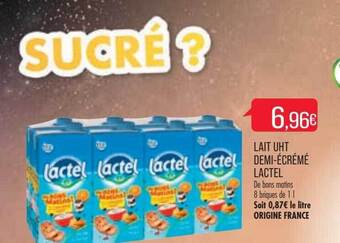 Match Lait uht demi-écrémé lactel offre
