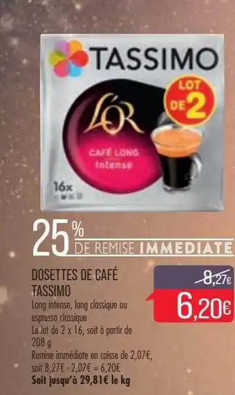 Match Dosettes de café tassimo offre