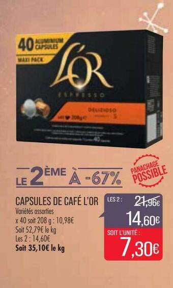 Match Capsules de café l'or offre