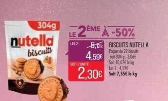 Match Biscuits nutella offre