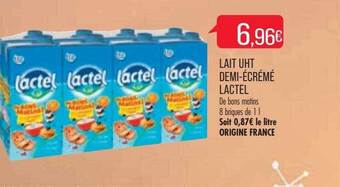 Match Lait uht demi-écrémé lactel offre