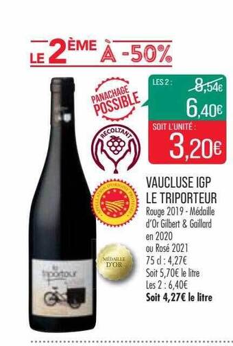 Match Vaucluse igp le triporteur offre