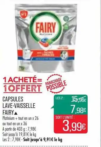 Match Capsules lave-vaisselle fairy offre