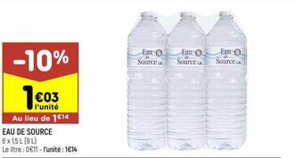 Leader Price Eau de source offre