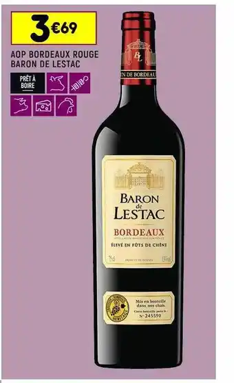 Leader Price Aop bordeaux rouge baron de lestac offre