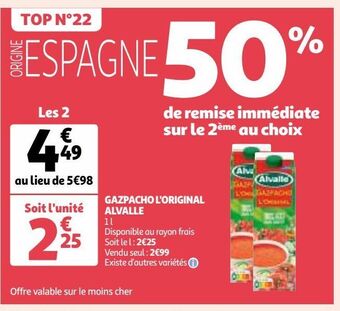 Auchan Gazpacho l'original alvalle offre