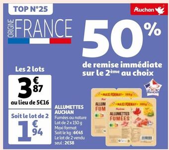 Auchan Allumettes auchan offre
