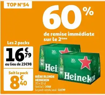 Auchan Bière blonde heineken 20 x 25 cl offre