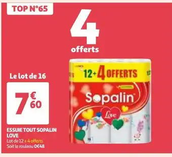 Auchan Essuie tout sopalin love offre