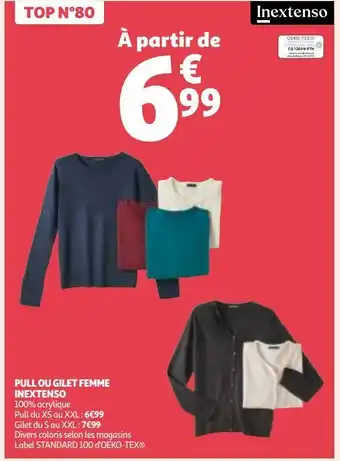 Pull ou gilet femme inextenso
