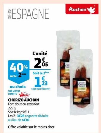 Auchan Chorizo auchan offre