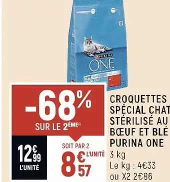 Spar Purina one croquettes spécial chat stérilisé au bœuf et blé offre