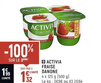 Spar Danone activia fraise offre