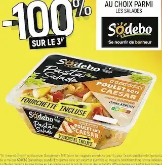 Sodebo bon plan au choix parmi les salades sodebo