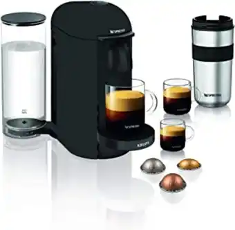 Amazon Krups vertuo plus noir mat machine expresso, nespresso, machine à café, cafetière expresso, 5 tailles de tasses, 1,8l, cap... offre