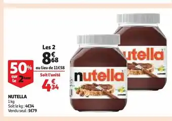 Auchan Supermarché Nutella offre
