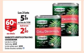 Haricots verts extra fins cassegrain