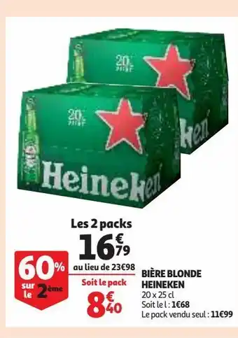Auchan Supermarché Bière blonde heineken offre