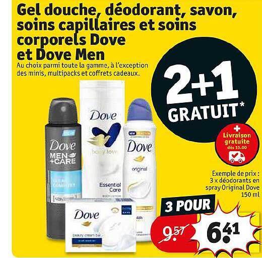 Promo Gel douche, déodorant, savon, soins capillaires et soins