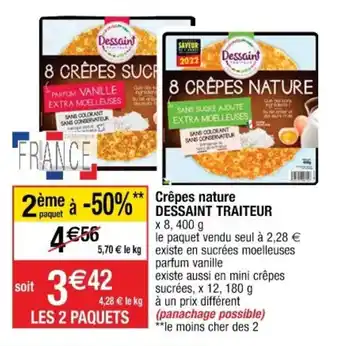 Cora x Carrefour DESSAINT TRAITEUR crêpes nature offre