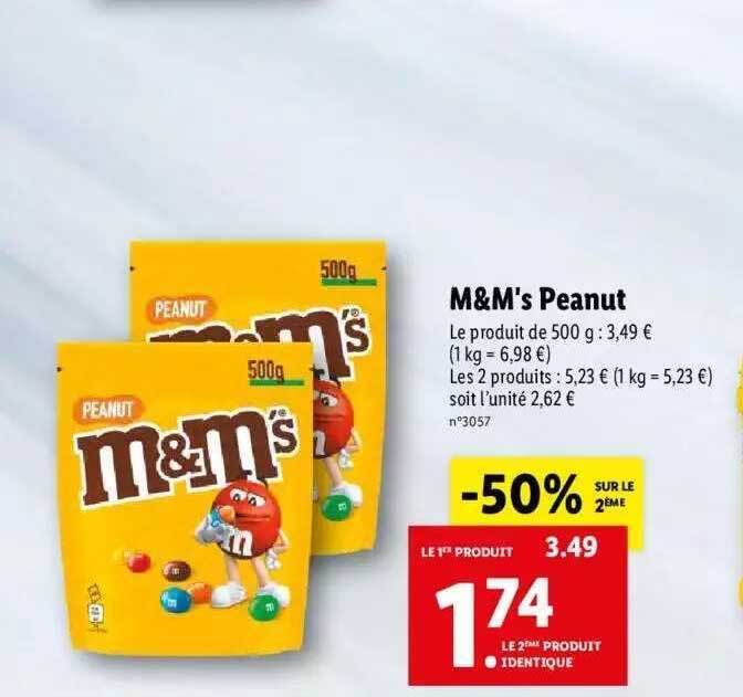 Promo M&m's peanut chez Lidl