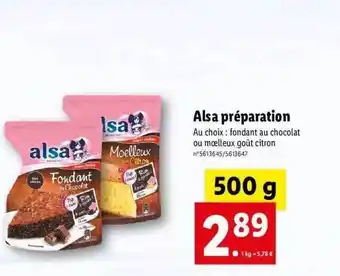 Lidl Alsa préparation offre