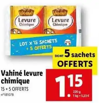 Lidl Vahiné levure chimique offre
