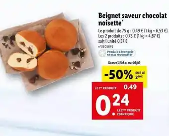Lidl Beignet saveur chocolat noisette offre