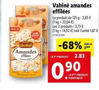 Lidl Vahiné amandes effilées offre