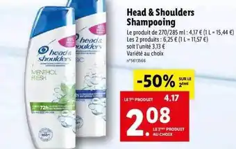 Lidl Head&shoulders shampooing offre