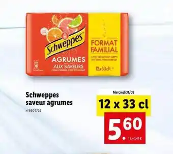 Lidl Schweppes saveur agrumes offre