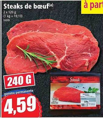 Norma Steaks de boeuf offre