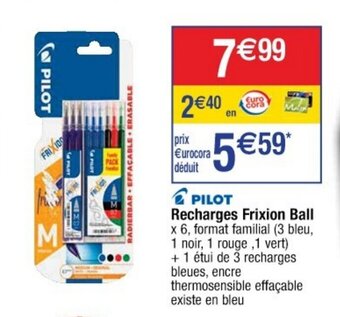 Cora x Carrefour PILOT recharges frixion ball offre